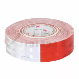 Pie de cinta reflectiva 3M 6" roja x 6" blanca (150')