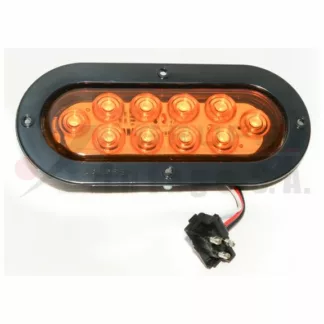 Lámpara ovalada ámbar 10 LED base plástica