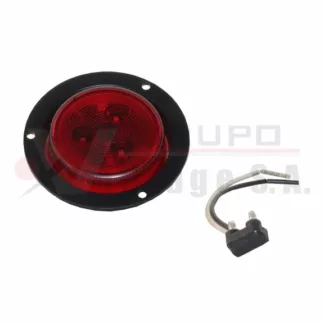 Lámpara roja redonda 2 1/2" 3 LED base plástica