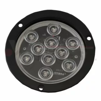 Lámpara redonda transparente 4" 10 LED con destello hule