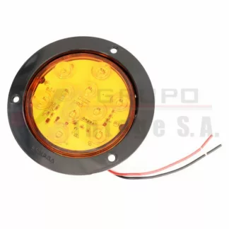 Lámpara redonda LED ámbar 4" atornillada ABS