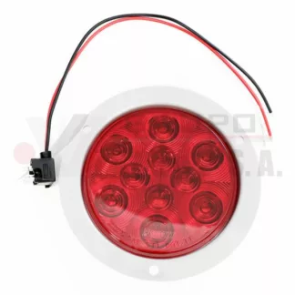 Lámpara redonda roja 4" LED atornillada ABS