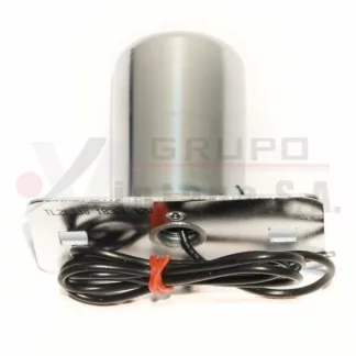 Lámpara de placa cromada cilíndrica