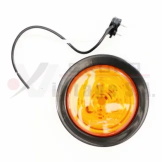 Lámpara redonda 2 1/2" ámbar LED base hule