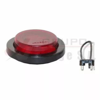 Lámpara redonda roja con base de hule 2 1/2"