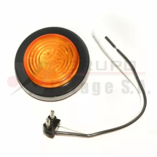 Lámpara redonda ámbar con base de hule 2"