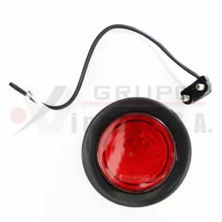 Lámpara redonda roja con base de hule 2"