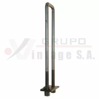 Laña cuadrada 3/4 x 4 x 19 con plancha