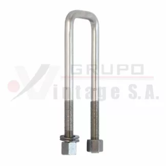 Laña cuadrada 9/16 x 3 x 8 con tuerca