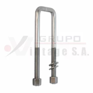 Laña cuadrada 7/8 x 4 x 12 con tuerca