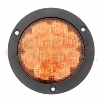 Lámpara redonda ámbar trasera 4" LED 12/24 base plástica doble voltaje