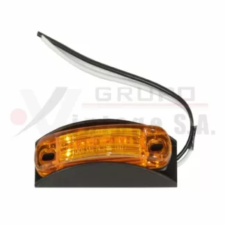 Lámpara lateral curva ámbar 4 LED bi voltaje con base metálica