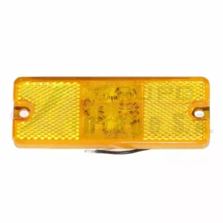 Lámpara lateral rectangular ámbar 4 LED bi voltaje con reflectivo