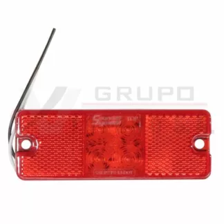 Lámpara lateral rectangular 4 LED roja bi voltaje con reflectivo