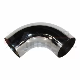 Codo de escape cromado de 90° liso cerrado