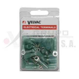 Terminal de argolla para alambre calibre 16-14 agujero 10 Pack 50