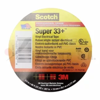 Rollo de cinta de aislar negra 19 mm x 20.1 grande #33 Scotch