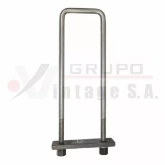 Laña cuadrada con tuerca y albardón 5/8 x 4 x 16