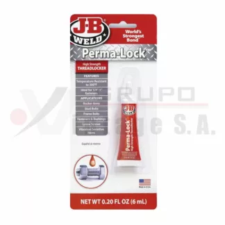 Fijador de roscas Perma-Lock rojo resistencia alta 6 ml. J-B Weld hecho en USA