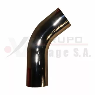 Codo cromado liso a 55°