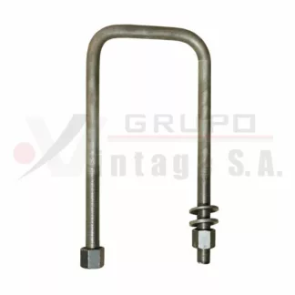 Laña cuadrada con tuerca 1/2 x 3 1/2 x 8