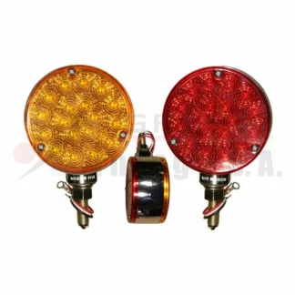 Pidevías delantero redondo dos caras (rojo y ámbar) 9 LED 1 tornillo