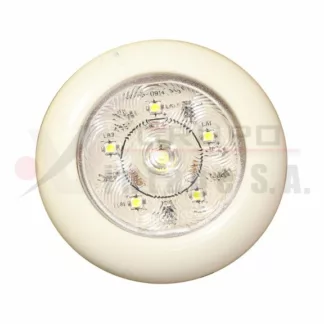 Lámpara redonda 6 led 12/24V placa loro